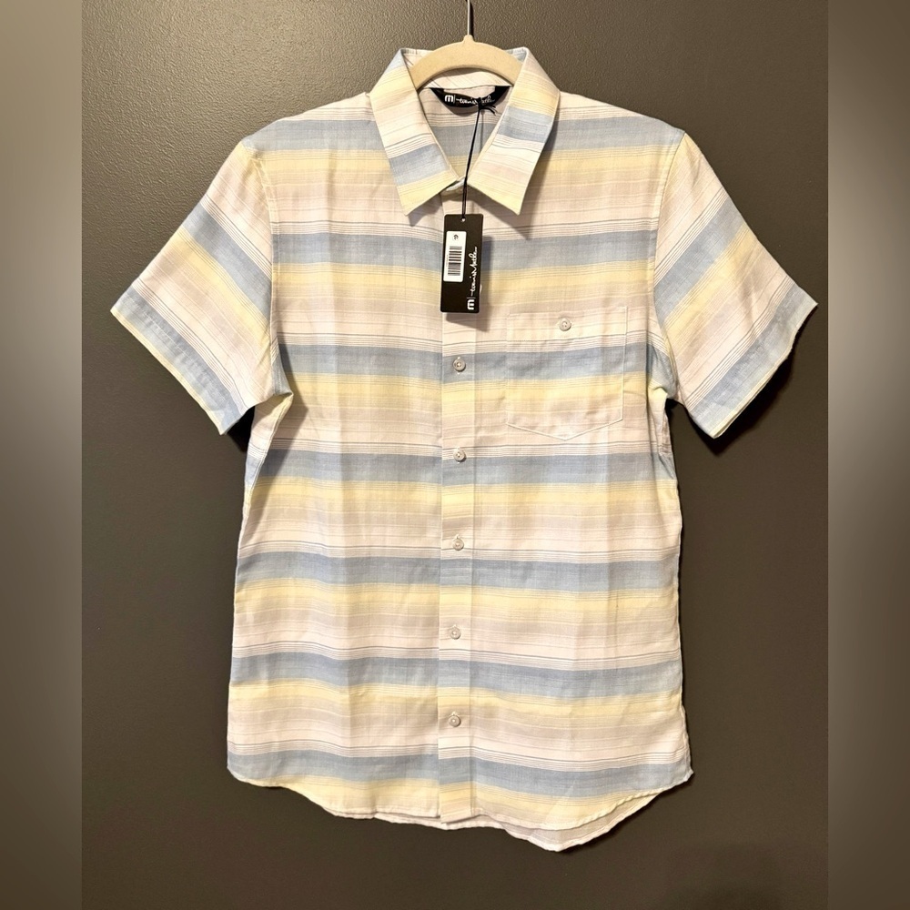 Travis Matthew River Town Stripe Stretch Golf Polo Shirt. Small. New with tags.